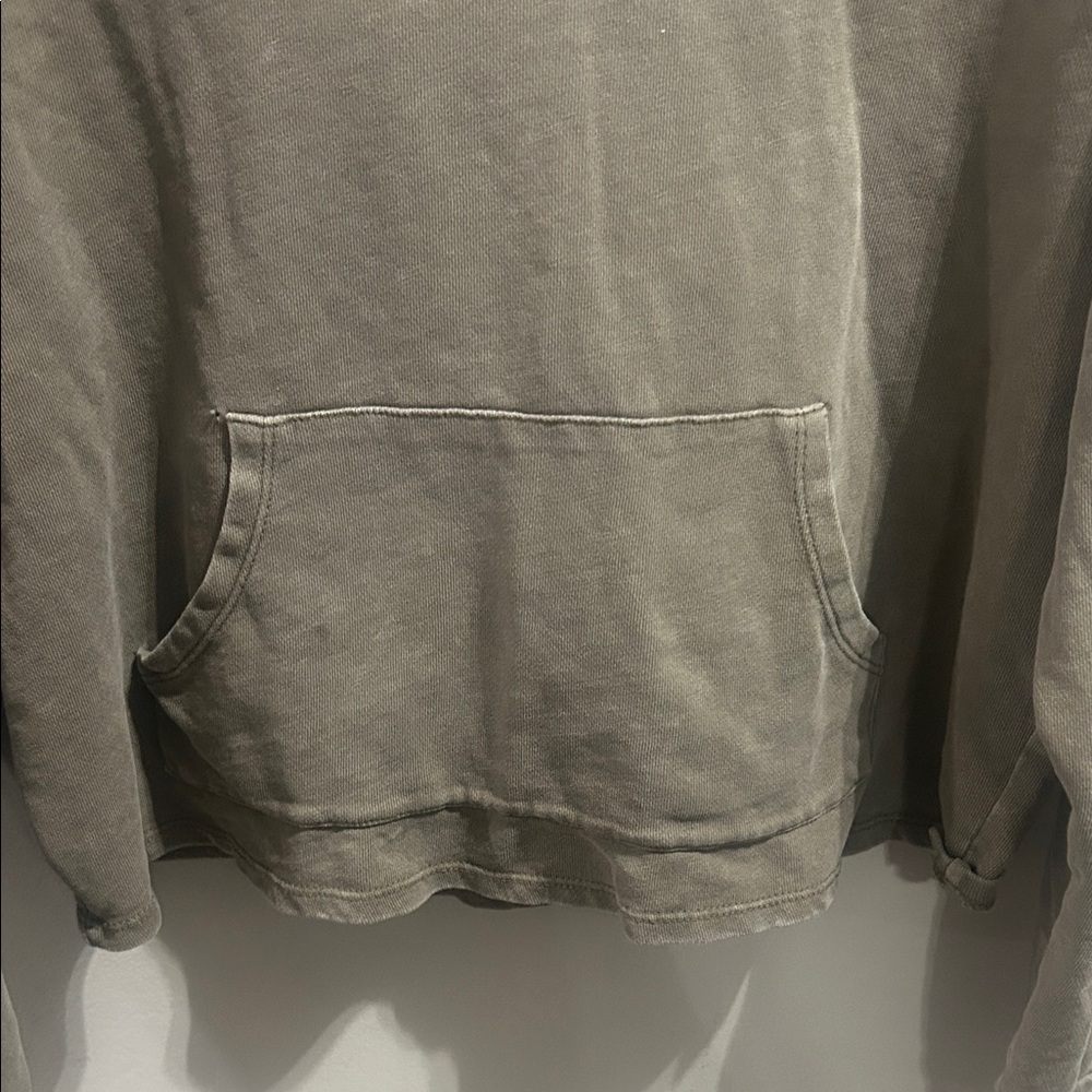 Casual Olive Smiley Face Hoodie - Picture 8 of 11